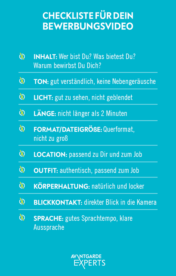 Checkliste & Tipps für Bewerbungsvideo
