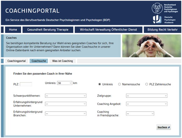 Couachsuche Coachingportal 
