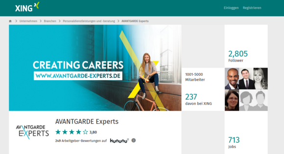 Xing-Profil Avantgarde Experts