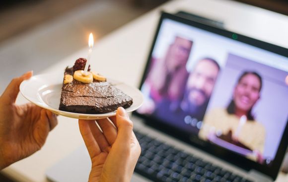 Video Meeting Homeoffice Geburtstag