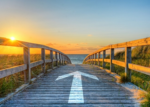 Meer Strand Sonnenuntergang Steg